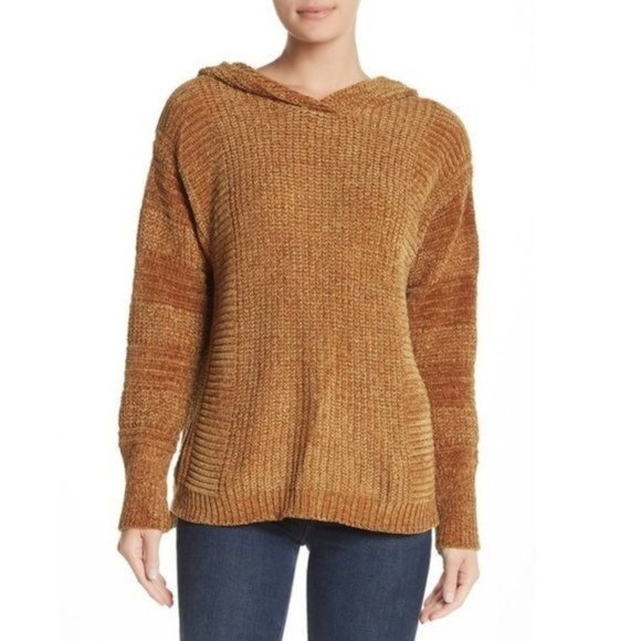 PLEIONE Oversized Cowl Neck Chenille Sweater Mustard - NWT - Size Small - Picture 4 of 4